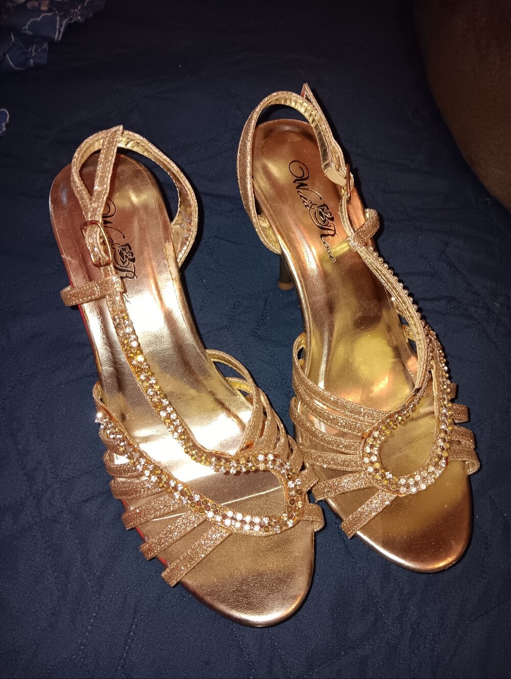Sparkly Gold Formal Heels w/ Studs